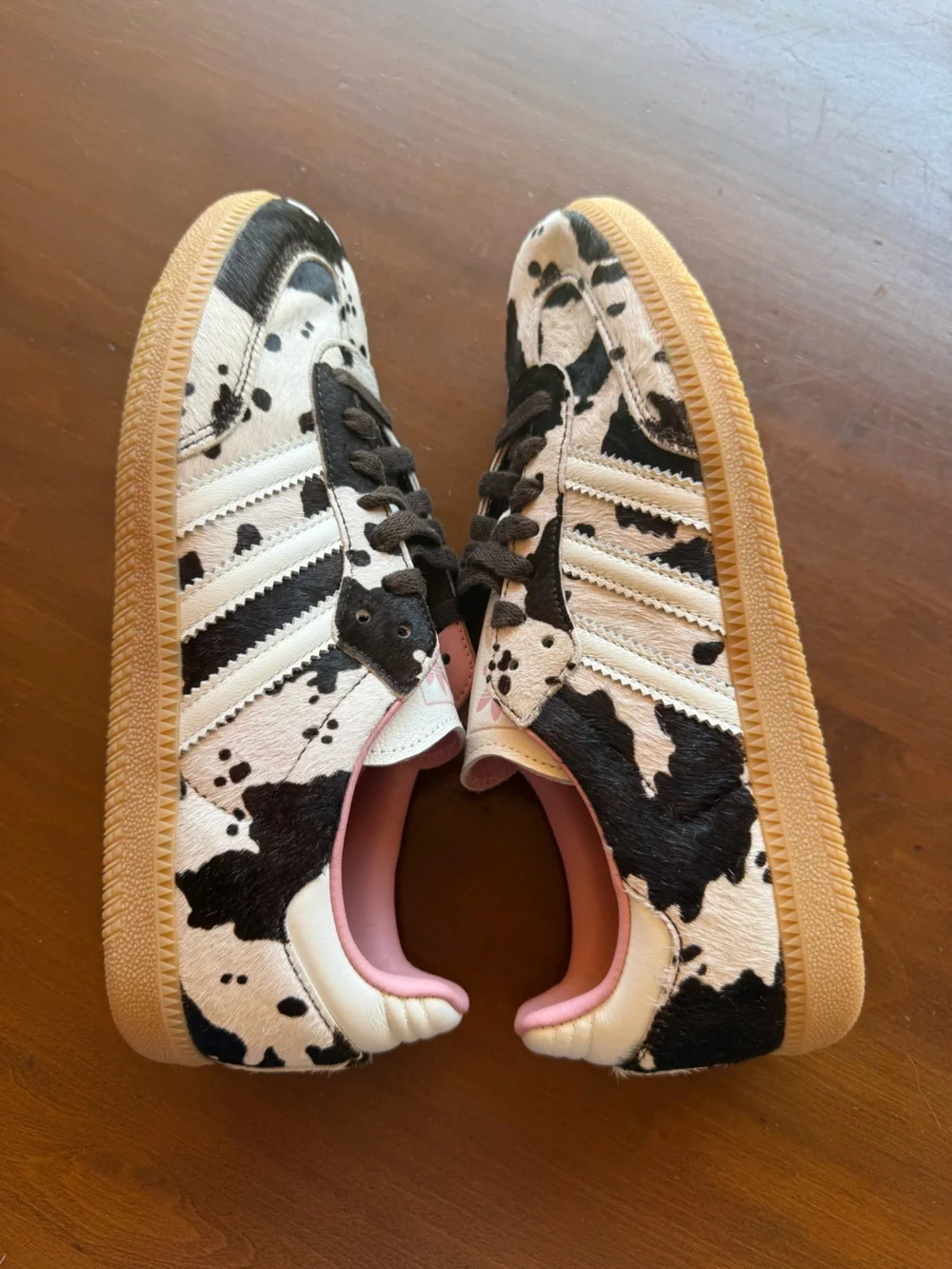 New! ADIDAS Sambas OG Cow Print Sneakers Size 7.5